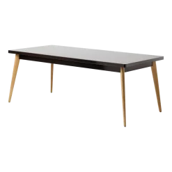 Table rectangulaire en acier brun noir et pieds bois 200x95cm 55 - Tolix