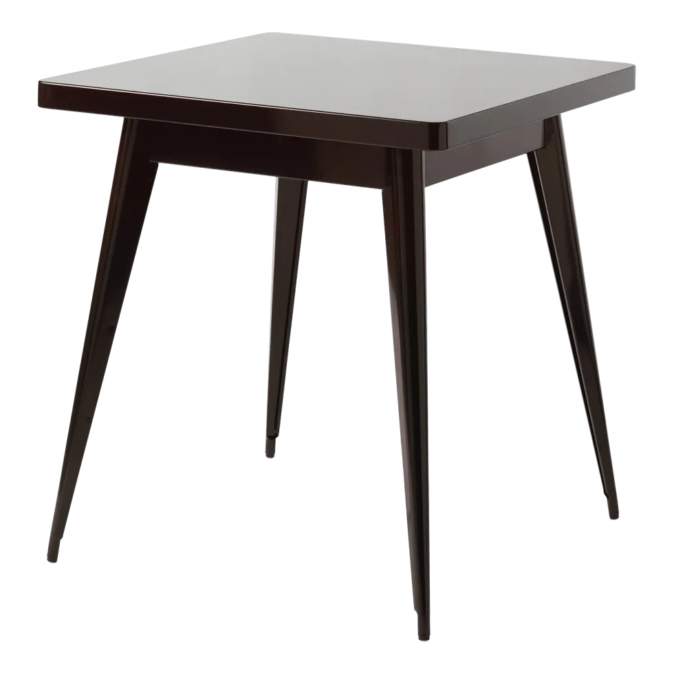 Table rectangulaire en acier brun noir 70x70cm 55 - Tolix
