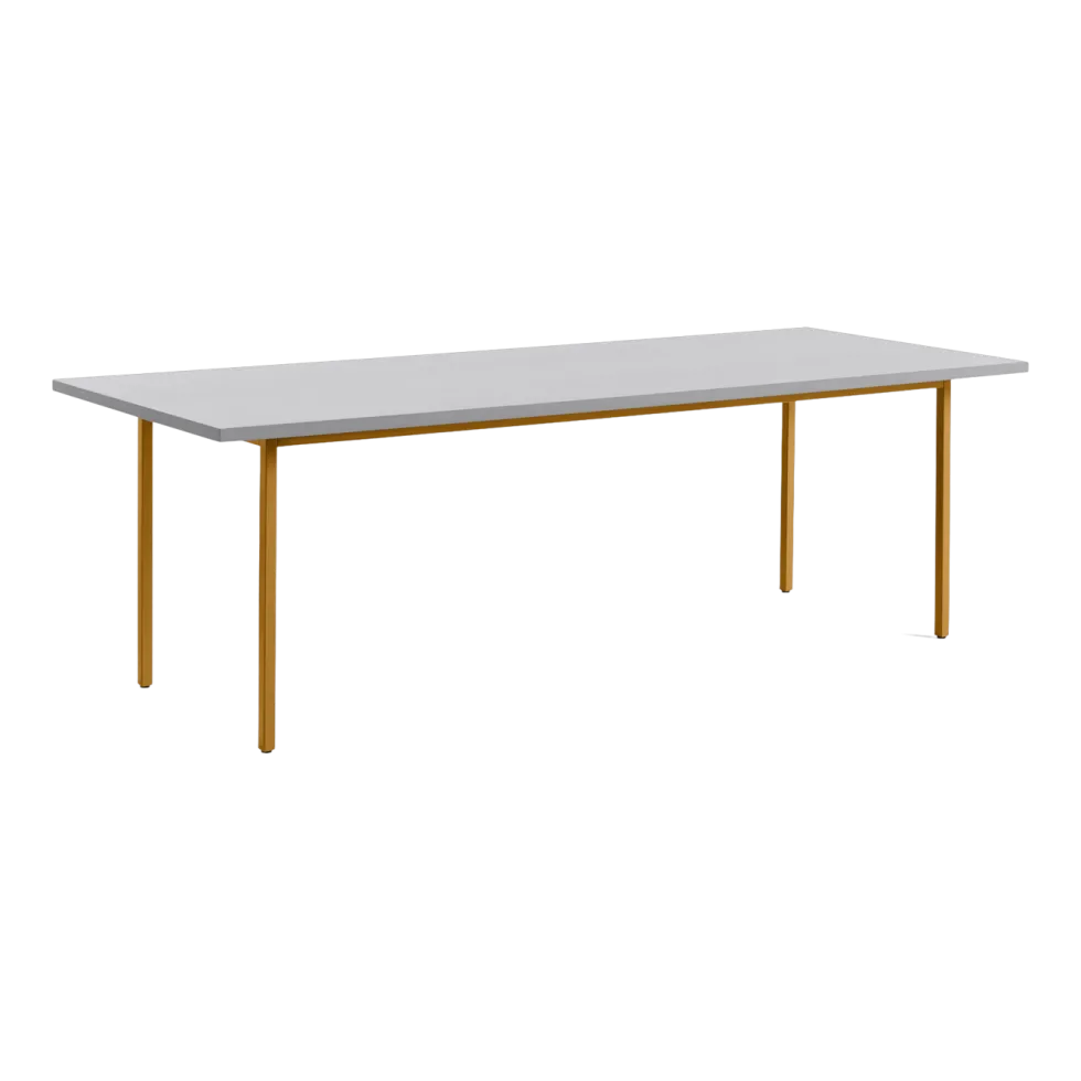 Table rectangulaire en acier thermolaqué ocre et gris 200x90cm Two-colour - Hay