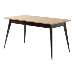 Table rectangulaire en chêne et acier brun noir 140x80cm 55 - Tolix