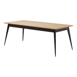 Table rectangulaire en chêne et acier brun noir 200x95cm 55 - Tolix