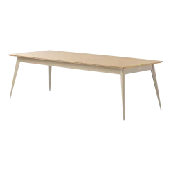 Table rectangulaire en chêne et acier gris beige 240x100cm 55 - Tolix