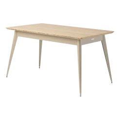 Table rectangulaire en chêne et acier gris beige 140x80cm 55 - Tolix