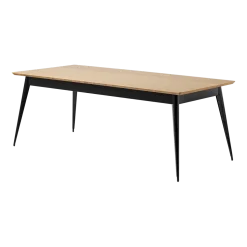 Table rectangulaire en chêne et acier noir foncé 200x95cm 55 - Tolix