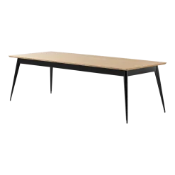 Table rectangulaire en chêne et acier noir foncé 240x100cm 55 - Tolix