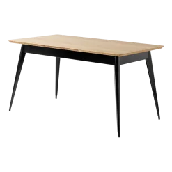 Table rectangulaire en chêne et acier noir foncé 140x80cm 55 - Tolix