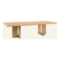 Table rectangulaire en placage chêne naturel 278x109cm Androgyne - Audo
