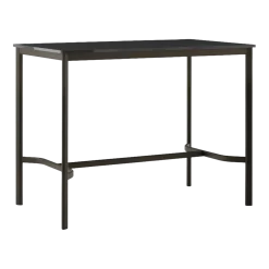 Table rectangulaire haute en acier noire et piètement bronze 140 x 80 x 105 cm Drip HW114 - &tradition