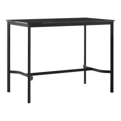 Table rectangulaire haute en acier noire et piètement noir 140 x 80 x 105 cm Drip HW114 - &tradition
