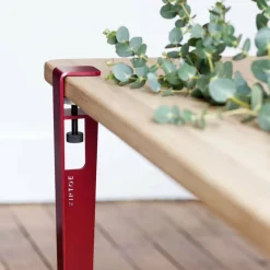 Table rectangulaire L Baltazar pieds rouge tomette 75 cm - TIPTOE