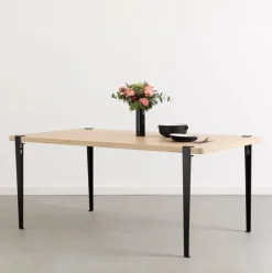 Table rectangulaire XL Brixton pieds noir graphite 75 cm - TIPTOE