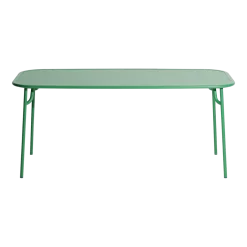 Table repas d'extérieure rectangle à lattes en aluminium vert menthe 180cm Week end - Petite friture