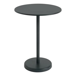 Table ronde d'extérieur en acier noir 70 x 95 cm Linear - Muuto