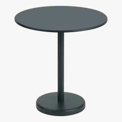 Table ronde d'extérieur en acier noir 70 x 73 cm Linear - Muuto