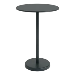 Table ronde d'extérieur en acier noir 70 x 105 cm Linear - Muuto
