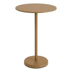Table ronde d'extérieur en acier orange 70 x 105 cm Linear - Muuto