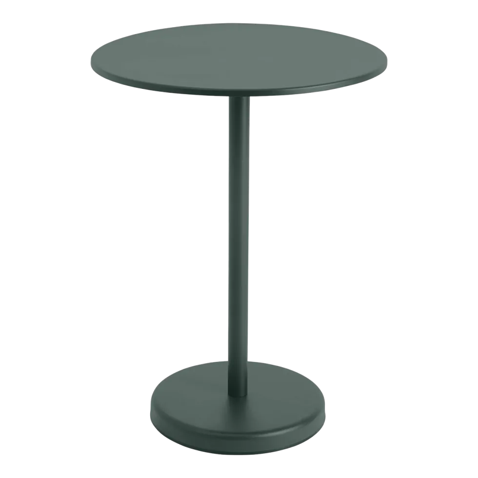 Table ronde d'extérieur en acier vert foncé 70 x 95 cm Linear - Muuto