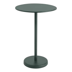 Table ronde d'extérieur en acier vert foncé 70 x 105 cm Linear - Muuto