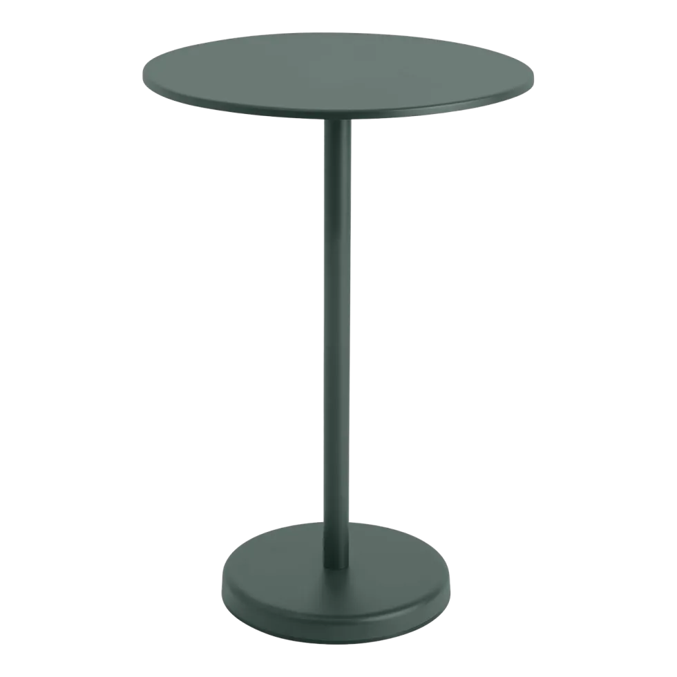 Table ronde d'extérieur en acier vert foncé 70 x 105 cm Linear - Muuto