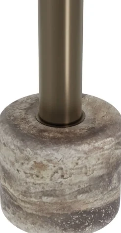 Table ronde en acier inoxydable et marbre gris 70x76cm Cooper - Versmissen