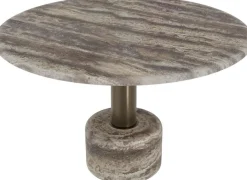 Table ronde en acier inoxydable et marbre gris 120x76cm Cooper - Versmissen