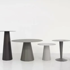 Table ronde en acier mat sable 80 cm Ankara - Matière Grise