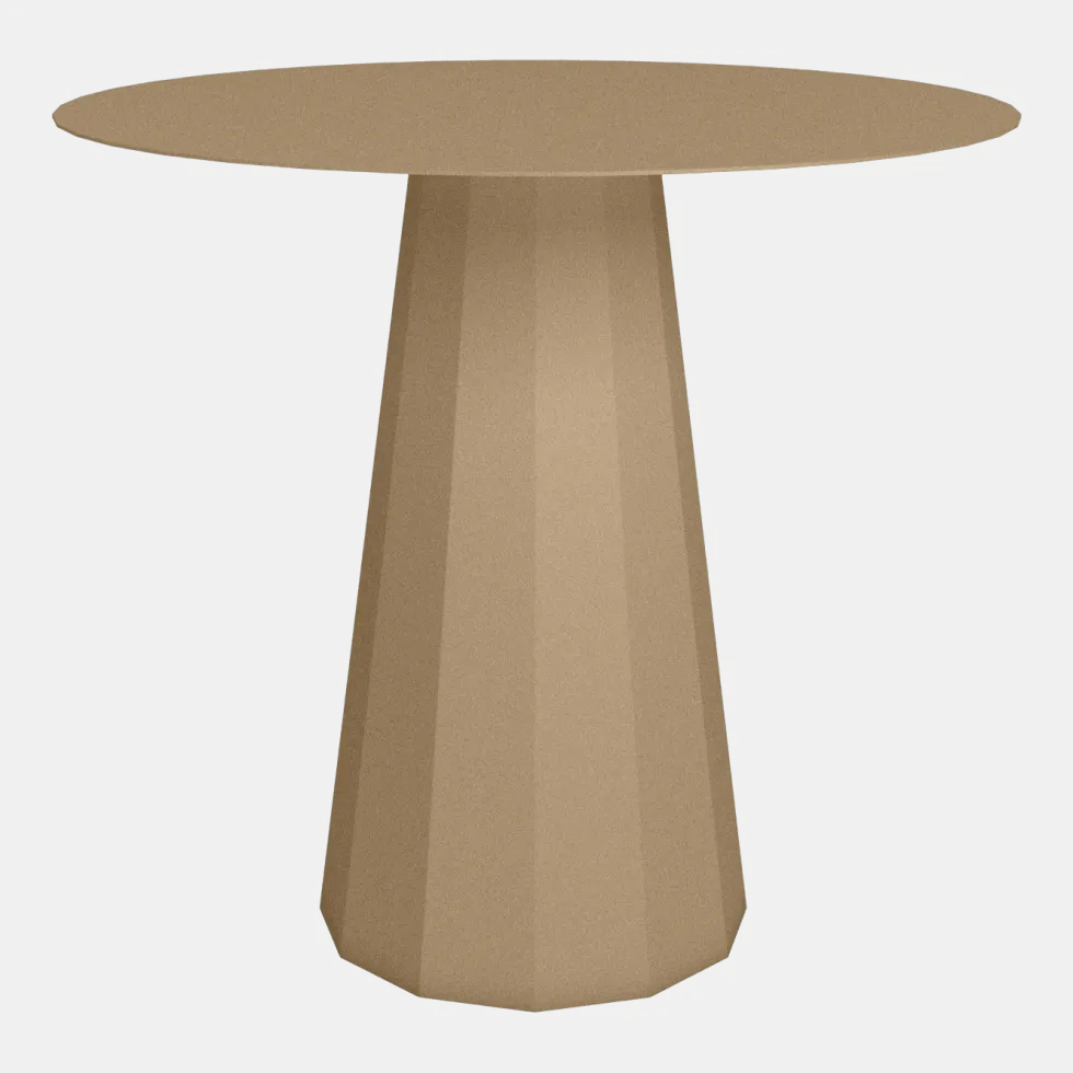 Table ronde en acier mat sable 80 cm Ankara - Matière Grise