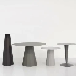 Table ronde en acier mat sable 80 cm Ankara - Matière Grise