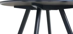 Table ronde en bois de chêne laqué bleu foncé et linoléum bleu fumé 120x74cm CPH 25 2.0 - Hay