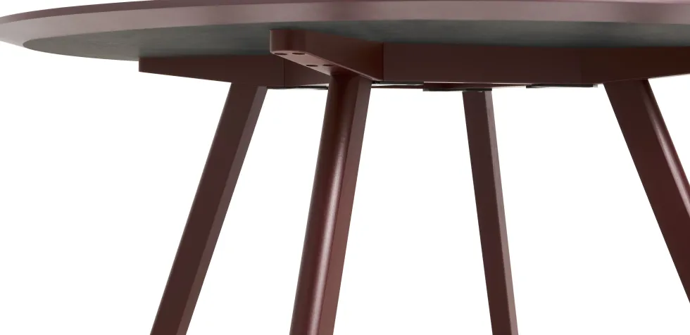 Table ronde en bois de chêne laqué et linoléum bordeaux 140x74cm CPH 25 2.0 - Hay