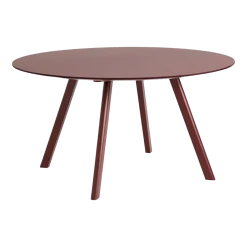 Table ronde en bois de chêne laqué et linoléum bordeaux 140x74cm CPH 25 2.0 - Hay
