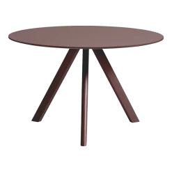 Table ronde en bois de chêne laqué et linoléum bordeaux 120x73cm CPH 20 2.0 - Hay