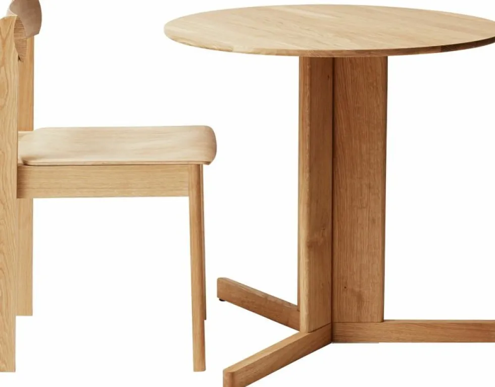 Table ronde en chêne blanc huilé 75 cm Trefoil - Form & Refine