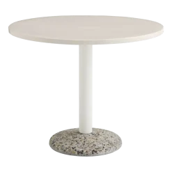 Table ronde en céramique blanc chaud 90x74cm - Hay