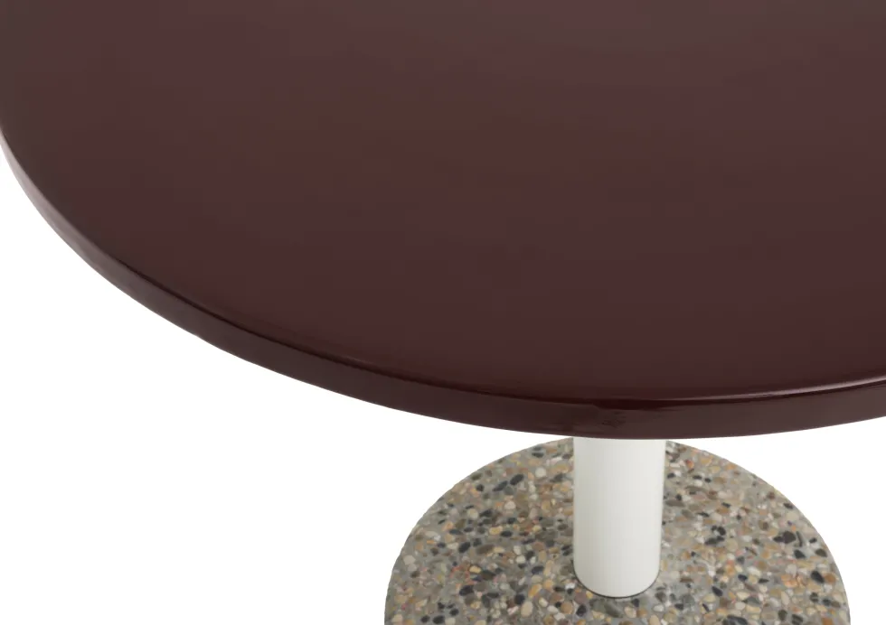 Table ronde en céramique bordeaux 90x74cm - Hay