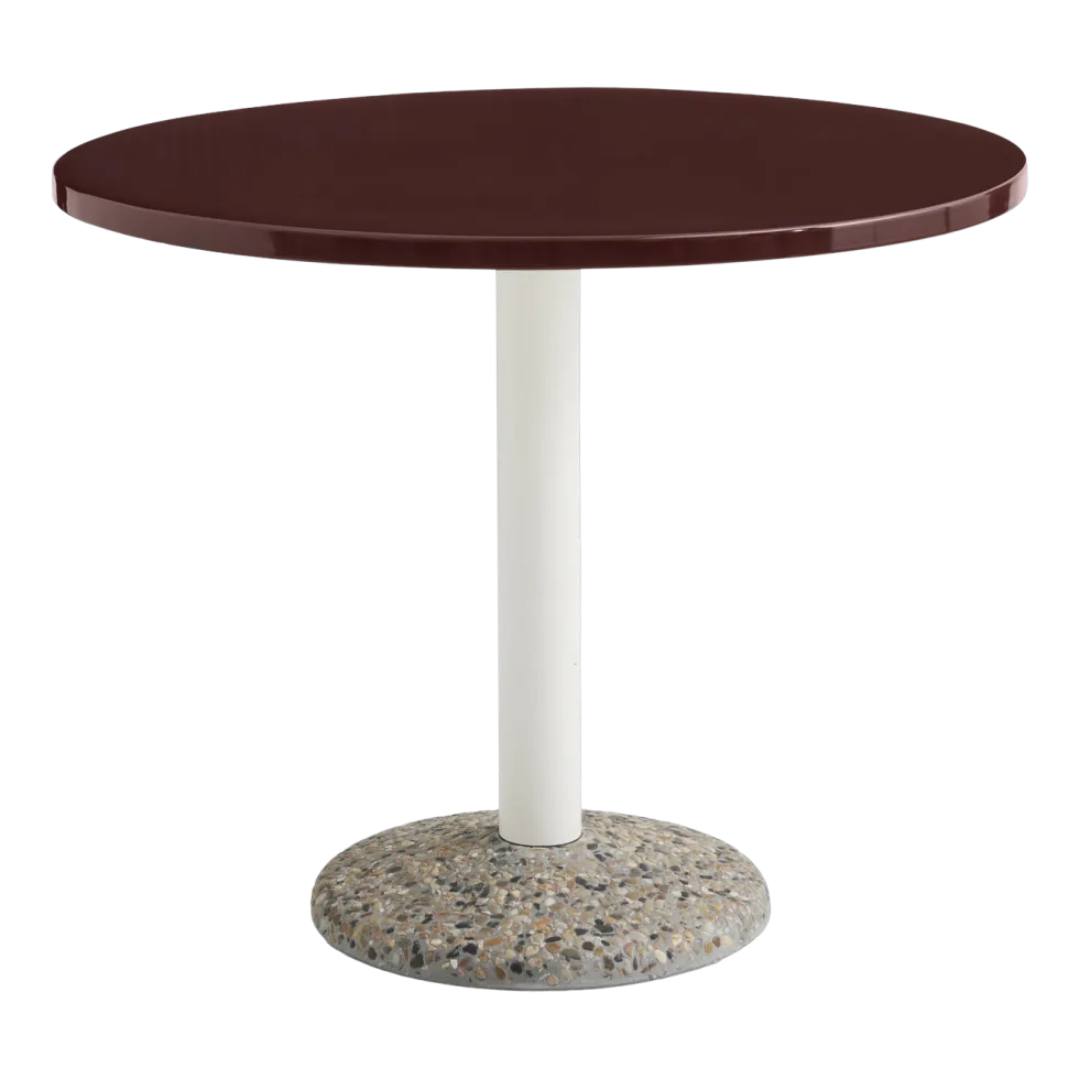 Table ronde en céramique bordeaux 90x74cm - Hay