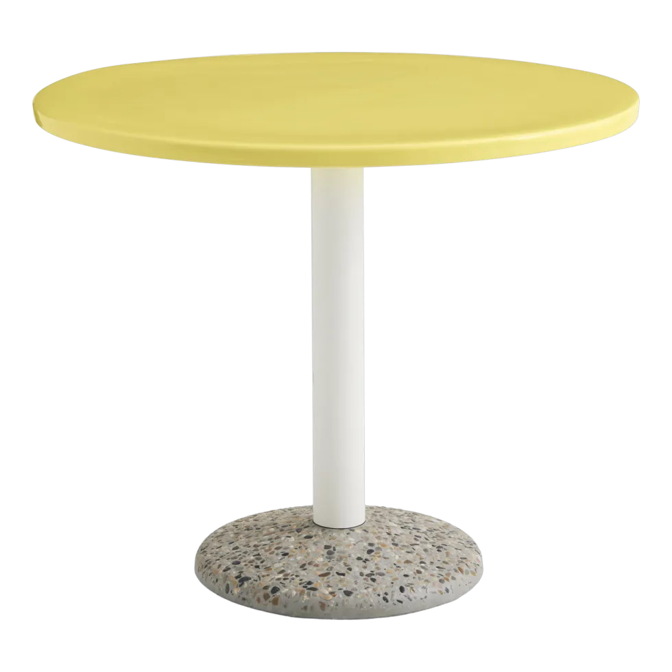 Table ronde en céramique jaune vif 90x74cm - Hay