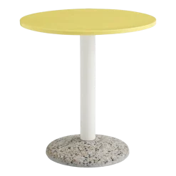 Table ronde en céramique jaune vif 70x73cm - Hay