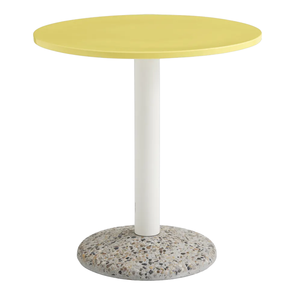 Table ronde en céramique jaune vif 70x73cm - Hay