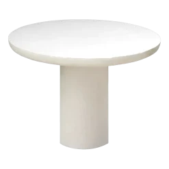 Table ronde enduit à la chaux blanc 115cm Piastro - Pomax