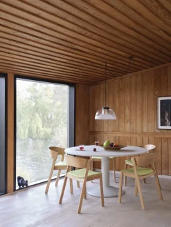 Table ronde en linoléum et acier gris 140cm Midst - Muuto