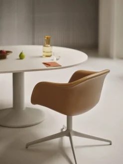 Table ronde en linoléum et acier gris 120cm Midst - Muuto
