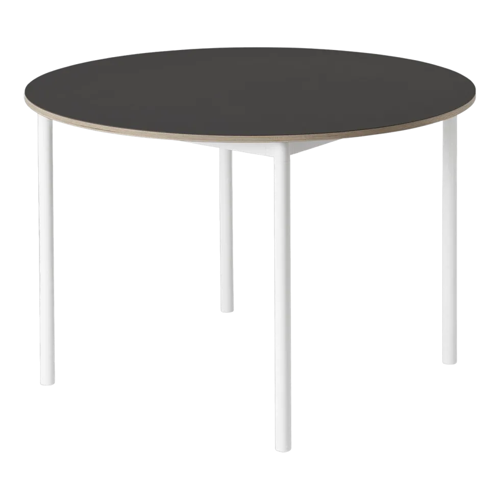 Table ronde noire piétement blanc 110 cm Base - Muuto