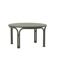 Tables basse ronde de jardin en acier vert bronze 70x37cm Thorvald SC108 - &tradition