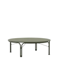 Tables basse ronde de jardin en acier vert bronze 115x37cm Thorvald SC109 - &tradition
