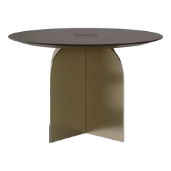 Tables basse ronde en acier inoxydable et chêne 70x44cm Ray - Versmissen
