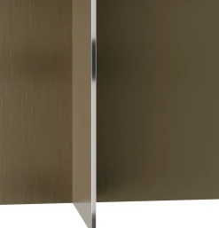 Tables basse ronde en acier inoxydable et chêne 70x44cm Ray - Versmissen