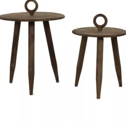 Tables basses d'appoint en bois de manguier 40x50cm et 58x67cm Tripoli - Pomax