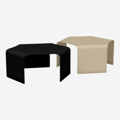 2 Tables basses en acier noir et crème Ponant - Matière Grise