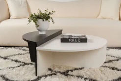 Tables basses en bois blanc et noir Orion - Home Design